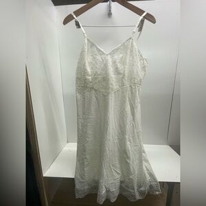 Vanity Fair Cream Lace Slip Dress
